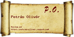 Petrás Olivér névjegykártya