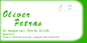 oliver petras business card