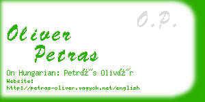 oliver petras business card